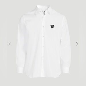 EUC Commes des Garçons Play Button Down White Shirt Size Medium M